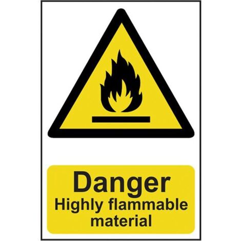 Scan 0901 Danger Highly Flammable Material - PVC 200 x 300mm SCA0901