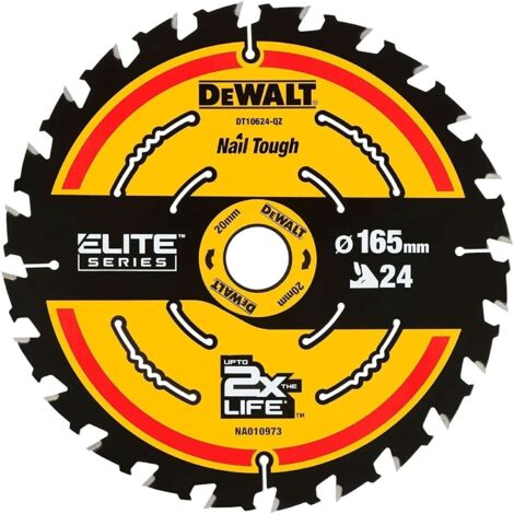 DEWALT Cordless Extreme Framing Circular Saw Blade 165 x 20mm x 24T DEWDT10624QZ