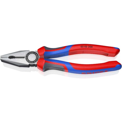 KNIPEX 03 02 200 SB Combination Pliers with comfort handles black atramentized 200 mm