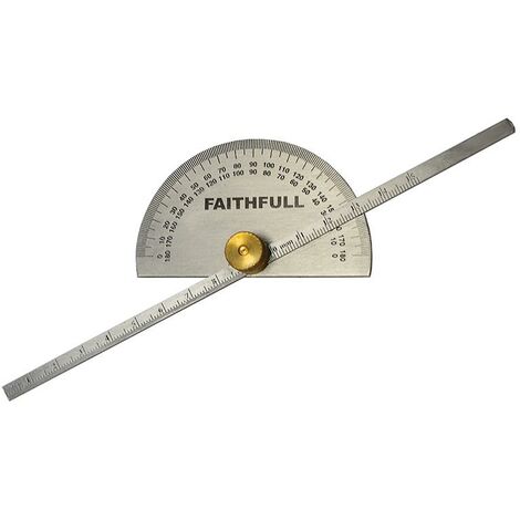 Faithfull 150mm (6-inch) Depth Gauge with Protractor for Precise Measurement and Angle Setting (1/3)