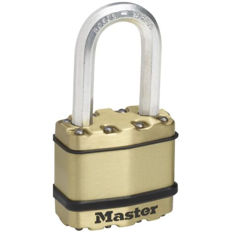 Master Lock M1BEURDLF Excell Brass Finish 45mm Padlock 4-Pin - 38mm Shackle MLKM1BLF