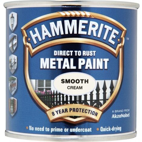 Hammerite HMMSFCR250 Direct-to-Rust Smooth Finish Metal Paint Cream, 250ml