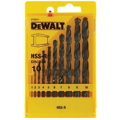 DEWALT Dt5911 Hss-R Jobber Drill Bit Set, 10 Piece