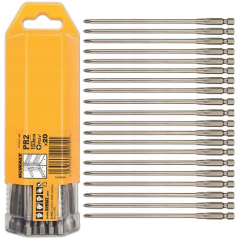 Dewalt – Pack of 20 PR2 153mm drywall screwdriver bits – Heat treated steel for durability – Designed for DCF6201 – Fast sequential screwing (1/6)