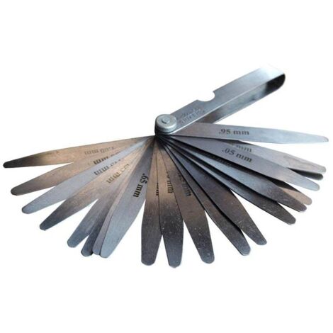 Faithfull 20-Blade Metric Feeler Gauge Set 0.05-1.00mm, 100mm Hardened Steel Blades (1/2)