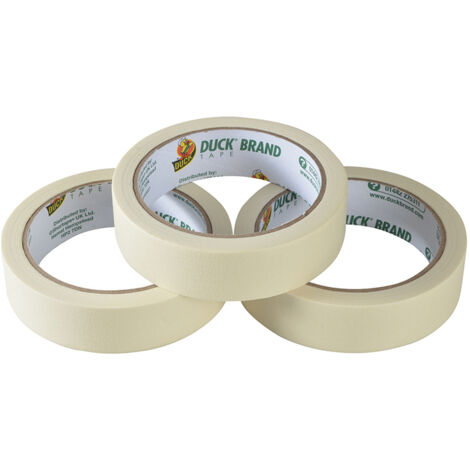 Triple Pack of 25mm Masking Tape Duck Tape Decorators Tape 25m Length x3 Rolls