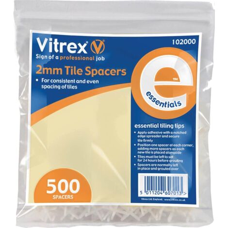 Vitrex Essential Tile Spacers 2mm Pack of 500 (1/5)
