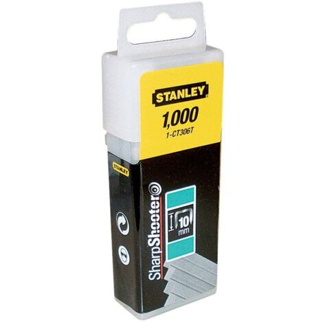Stanley Flat Narrow Crown Staples 10MM CT306T Pack 1000 (1/2)
