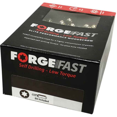 ForgeFix FFT6180Y ForgeFast TORX® Compatible Elite Performance Wood Screw ZY 6.0 x 180mm Box 100 FORFFT6180Y
