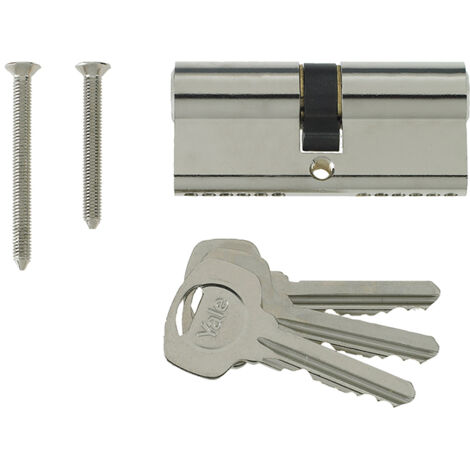 Yale Locks Euro Double Cylinder Kitemark 40 X 50 (100Mm) Nickel Plated Visi
