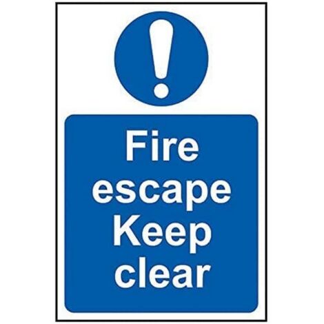 Scan 0158 Fire Escape Keep Clear - PVC 200 x 300mm SCA0158 (1/2)