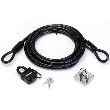 Master Lock 8271EURDAT Garden Security Kit with Lock Anchor & Cable 4.5m MLK8271E