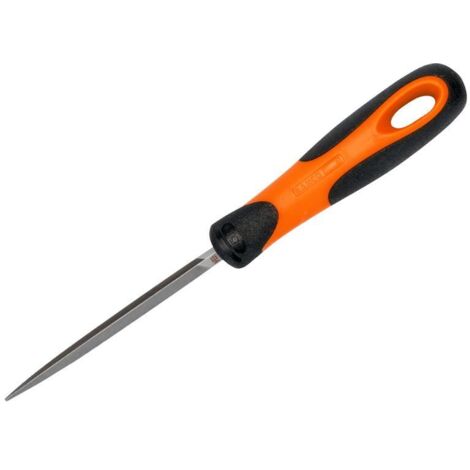Bahco ERGO™ Handled Three-Square Second Cut File, 200mm (8-inch), Model BAH17082H