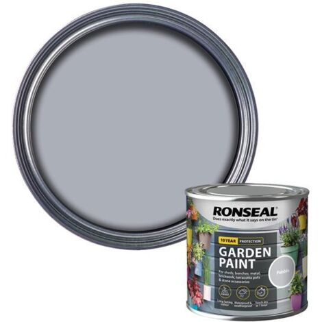 Ronseal 38264 Garden Paint Pebble 250ml Exterior Outdoor Wood Shed Metal Brick