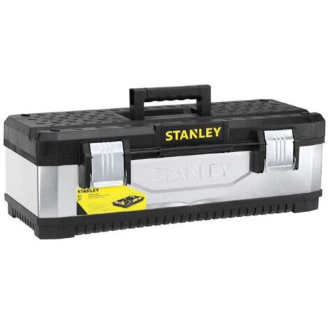 Stanley – Heavy-duty galvanised metal toolbox 50cm – Rust-resistant – Removable tray for small tools – Honeycomb design for extra strength (1/10)