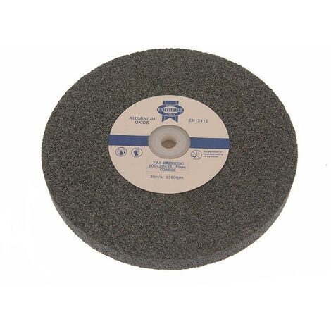 Faithfull Aluminium Oxide Grinding Wheel 200 x 20mm 60 Grit Fine for Bench Grinders