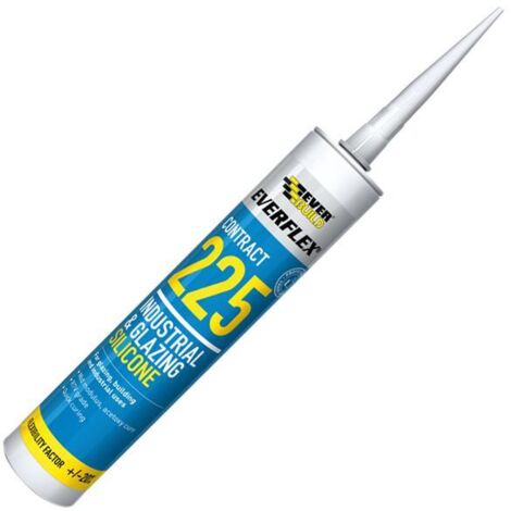 Everbuild 225WE Everflex 225 Industrial & Glazing Silicone White 295ml EVB225WH