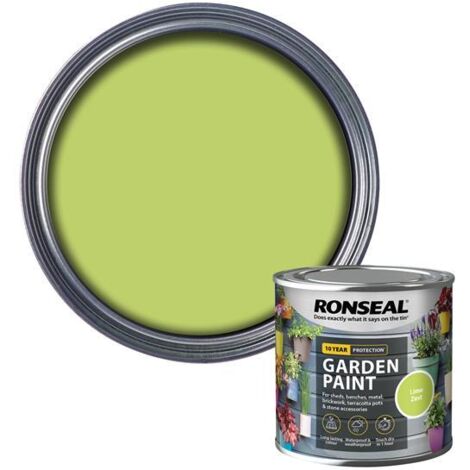 Ronseal 37388 Garden Paint Lime Zest 250ml Exterior Outdoor Wood Shed Metal (1/5)
