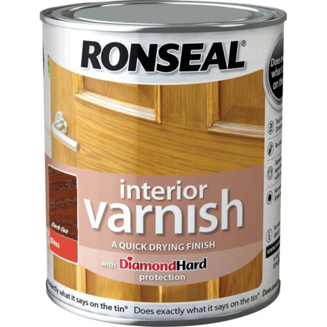 Ronseal Interior Varnish Quick Dry Gloss Dark Oak 250ml RSLINGDO250