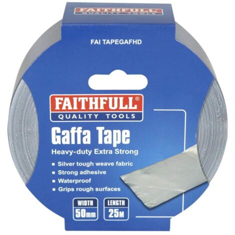 Faithfull 00465025SITB Heavy-Duty Gaffa Tape 50mm x 25m Silver FAITAPEGAFHD