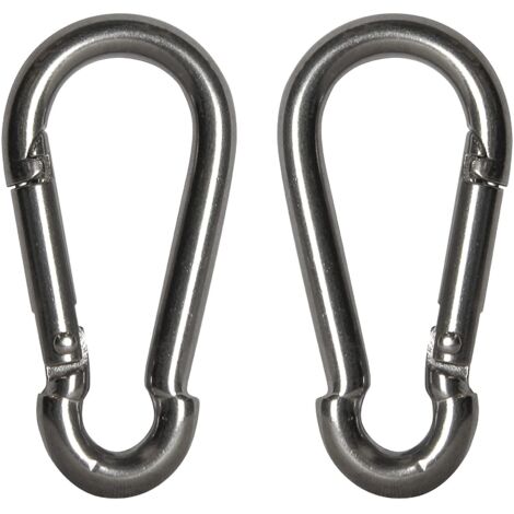Faithfull Fire Brigade Snap Hook Stainless Steel 6mm Pack 2 FAICHFBS60S