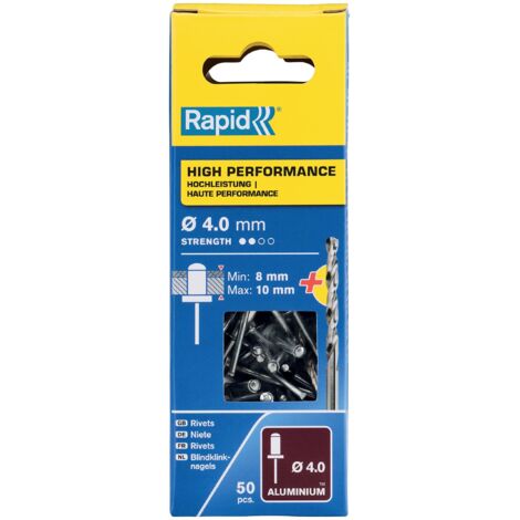Rapid 5000385 High Performance Rivets 4 x 14mm Blister of 50 RPD5000385