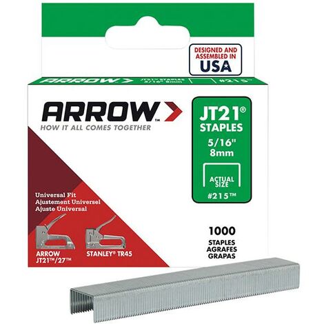 Jt21 T27 Staples 8Mm ( 5/16In) Box 5000 (1/3)