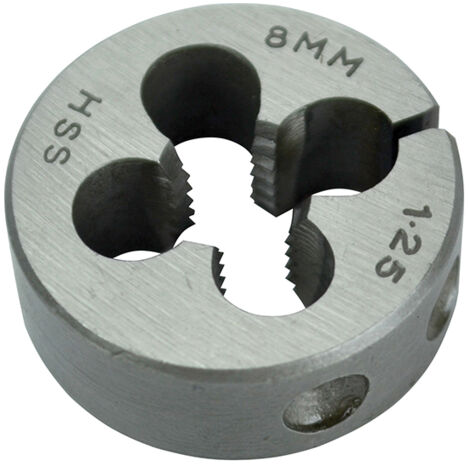 Faithfull HSS Straight Flute Split Die M8 x 1.25, 1in OD FAIHSSDM8