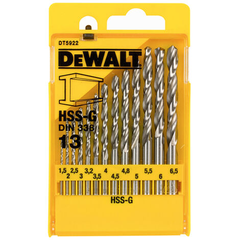 Dewalt DT5922-QZ HSS-G Jobber Drill Bit Set, 13 Piece DEWDT5922QZ