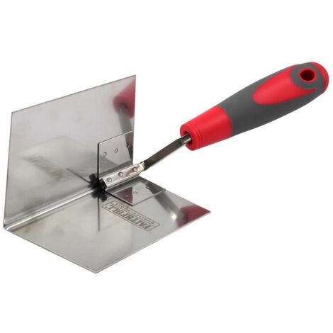 Faithfull Internal Corner Trowel Stainless Steel Soft Grip Handle 4 x 3 x 3in FAISGTCINTSS