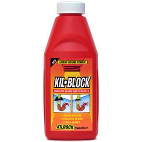 Kilrock Kil-Block Original Plughole & Drain Unblocker 500ml (1/2)