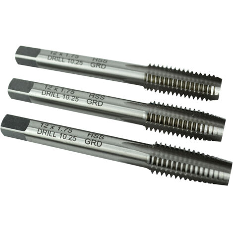 Faithfull HSS Straight Flute Tap Set M12 x 1.75