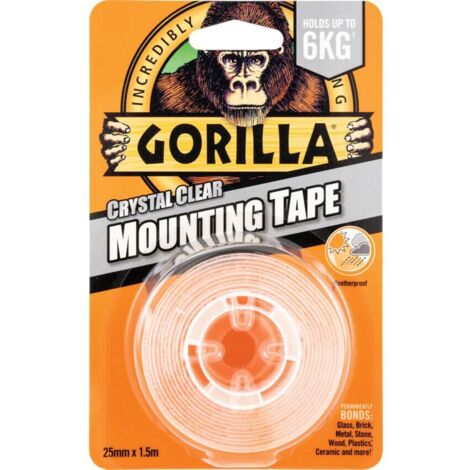 Gorilla Glue Gorilla Heavy-Duty Mounting Tape 25.4mm x 1.52m Crystal Clear GRGGTHDDSMT