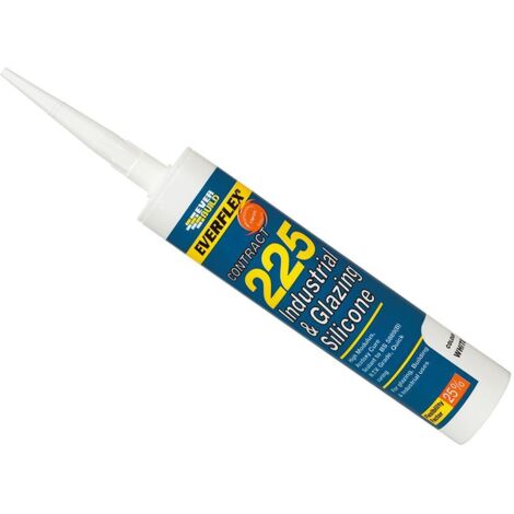 Everbuild 225STEEL Everflex 225 Industrial & Glazing Silicone Brushed Steel 295ml EVB225STEEL