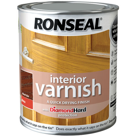 Ronseal Interior Varnish Quick Dry Gloss Dark Oak 750ml RSLINGDO750