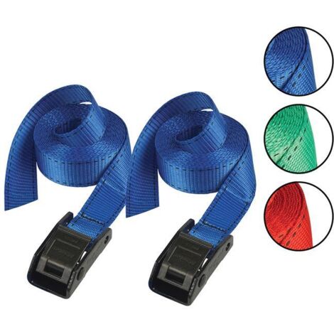 Master Lock Lashing Strap with Metal Buckle Coloured 5m 150kg Pack 2