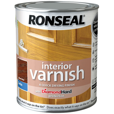 Ronseal Interior Varnish Quick Dry Satin Dark Oak 250ml RSLIVSDO250