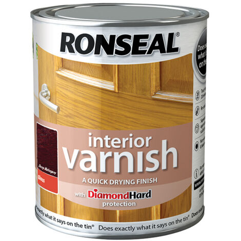 Ronseal Interior Varnish Quick Dry Gloss Deep Mahogany 750ml RSLINGDM750