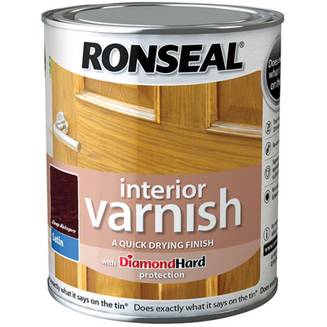 Ronseal Interior Varnish Quick Dry Satin Deep Mahogany 250ml