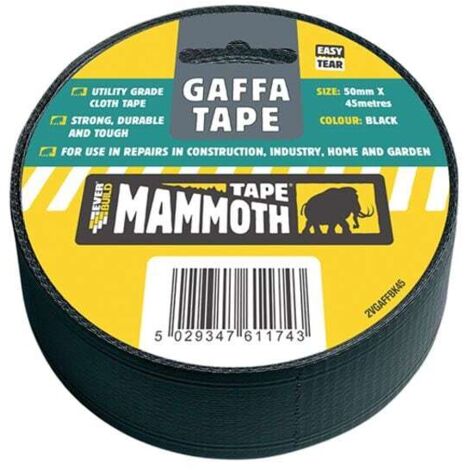 Everbuild 2VGAFFBK45 Gaffa Tape 50mm x 45m Black EVB2VGTBK45