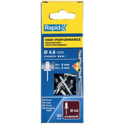 Rapid 5000388 High Performance Rivets 4.8 x 12mm Blister of 50 RPD5000388