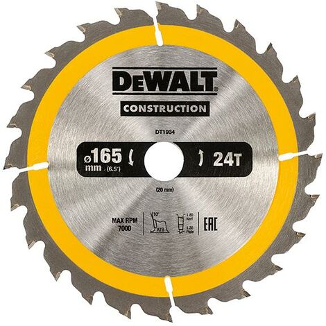 Portable Construction Circular Saw Blade 165 X 20Mm X 24T