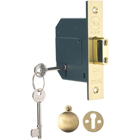 Yale Locks Pm562 Hi-Security Bs 5 Lever Mortice Deadlock 68Mm 2.5In Polished Brass