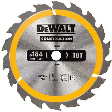 Portable Construction Circular Saw Blade 184 X 16Mm X 18T
