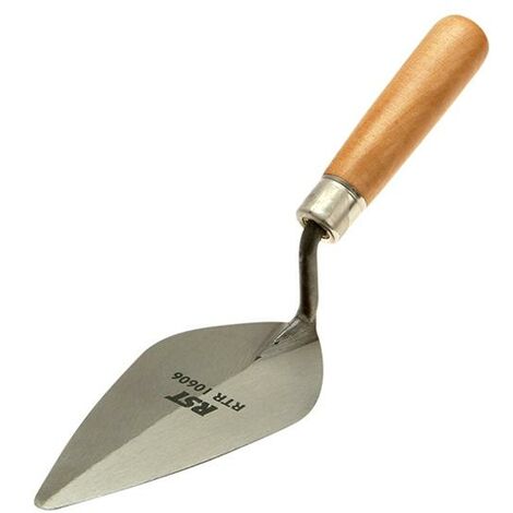 RST London Pattern Pointing Trowel 5in, Hardened Steel Blade, Wooden Handle