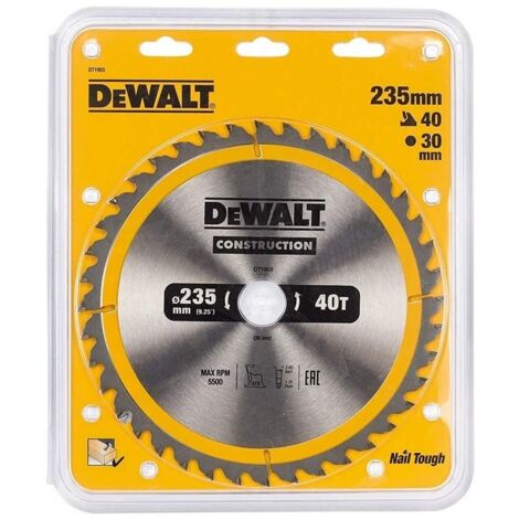 DEWALT Portable Construction Circular Saw Blade 235 x 30mm x 40T DEWDT1955QZ