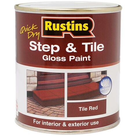 Rustins STRDW500 Quick Dry Step & Tile Paint Gloss Red 500ml RUSSTP500Q