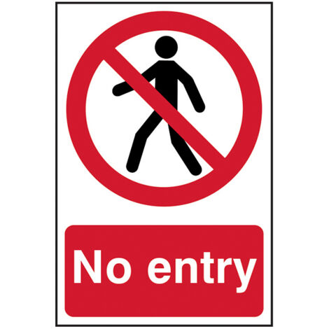 Scan 0600 No Entry - PVC 200 x 300mm SCA0600