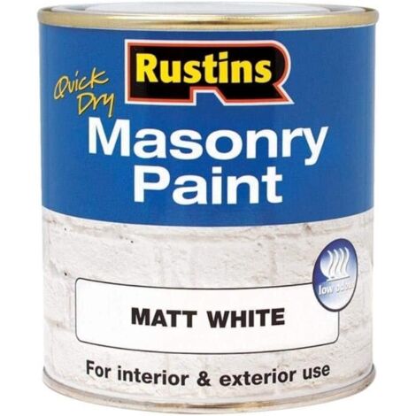 Rustins MASPW500 Quick Dry Masonry Paint Matt White 500ml RUSMASPW500