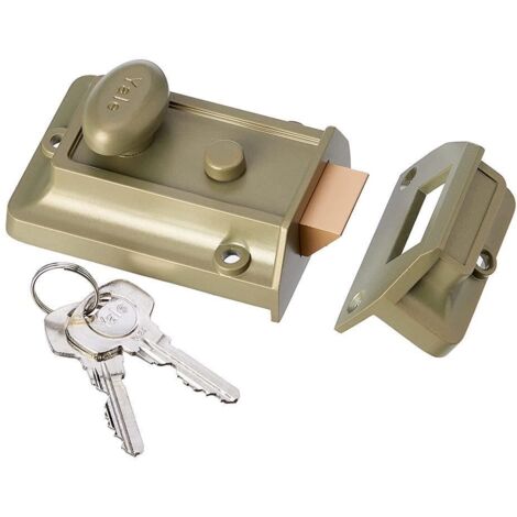 Yale Locks P77 Traditional Nightlatch 60mm Backset Nickel Brass Finish Visi YALP77ENBPB